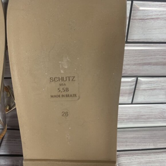 Schutz‎ Naomi Brown Double Strap Slide Sandals Shoe Size 5.5-NEW - Picture 8 of 8